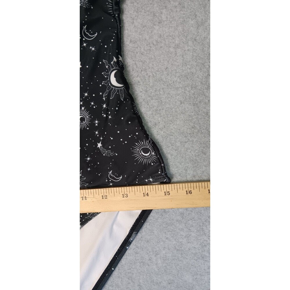 Celestial One Piece Swimsuit S Black Sun Moon Stars Multi Strap Padded Astrology - Picture 8 of 9